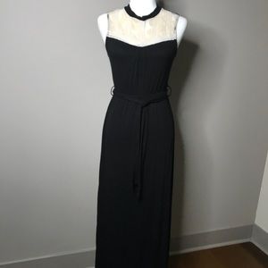 Black with cream maxi dress size small boho style